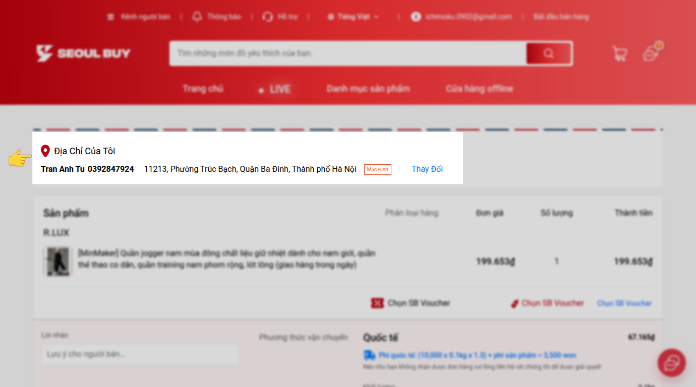 Địa chỉ giao hàng