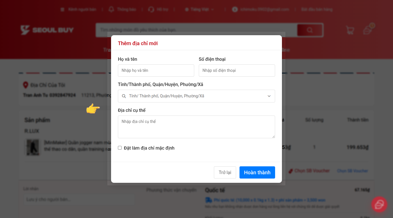 Thêm địa chỉ mới
