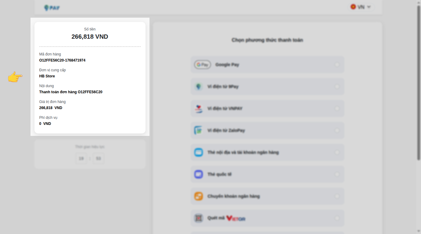 Phương thức thanh toán