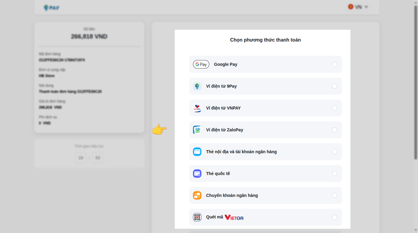 Chi tiết phương thức