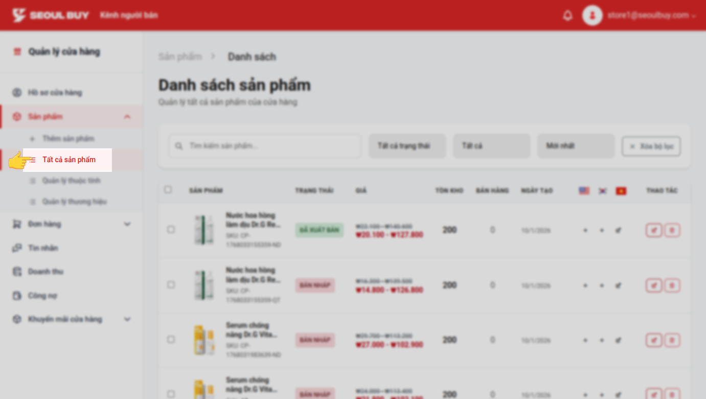 Danh sách sản phẩm