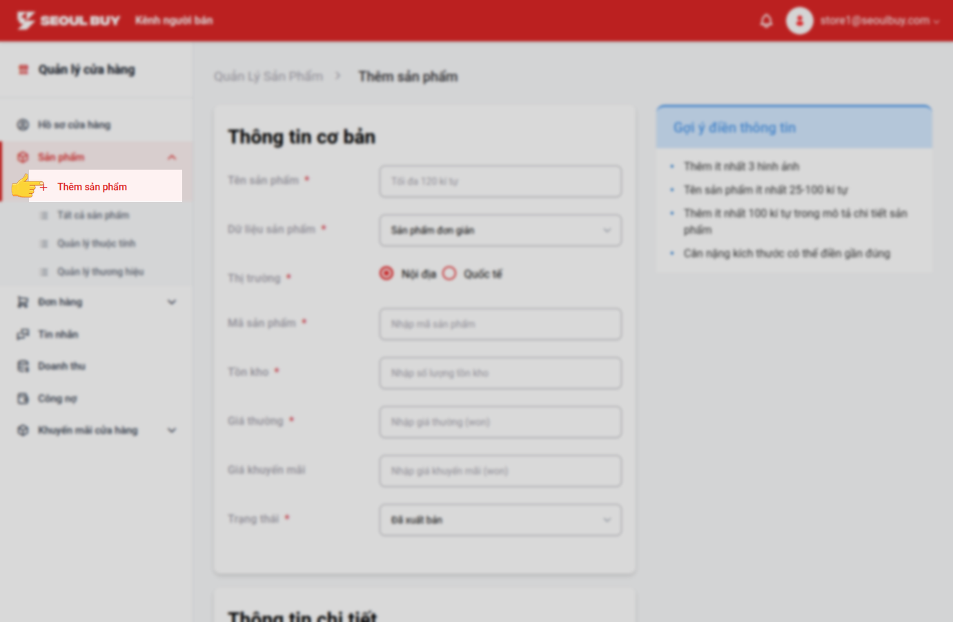 Form thêm sản phẩm